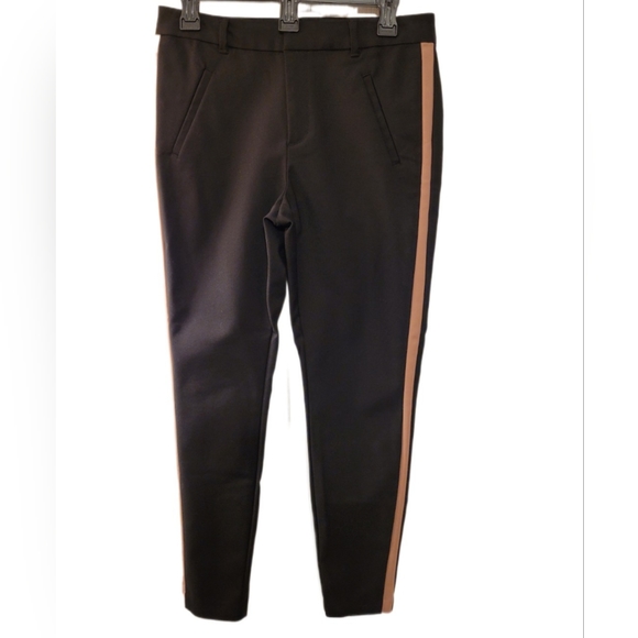 Vero Moda, Black Pants With Mauve Stripe Down The side of each leg. - Picture 4 of 6